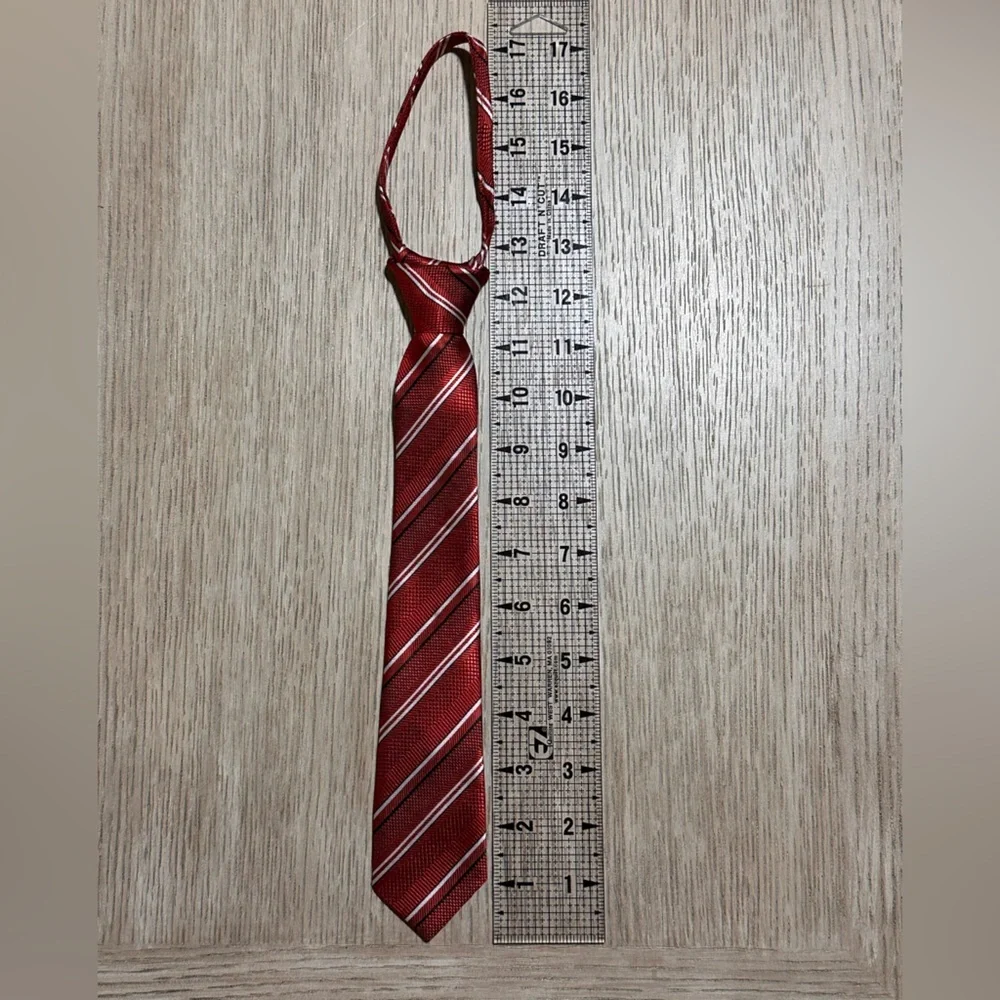 Black N Bianco. Red Striped Tie - Classic Formal Accessory (2” wide)